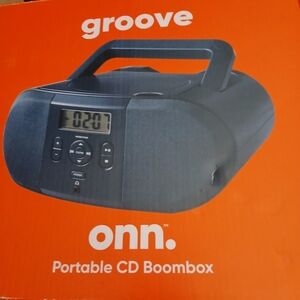 Onn Black Portable CD Boombox with Handle